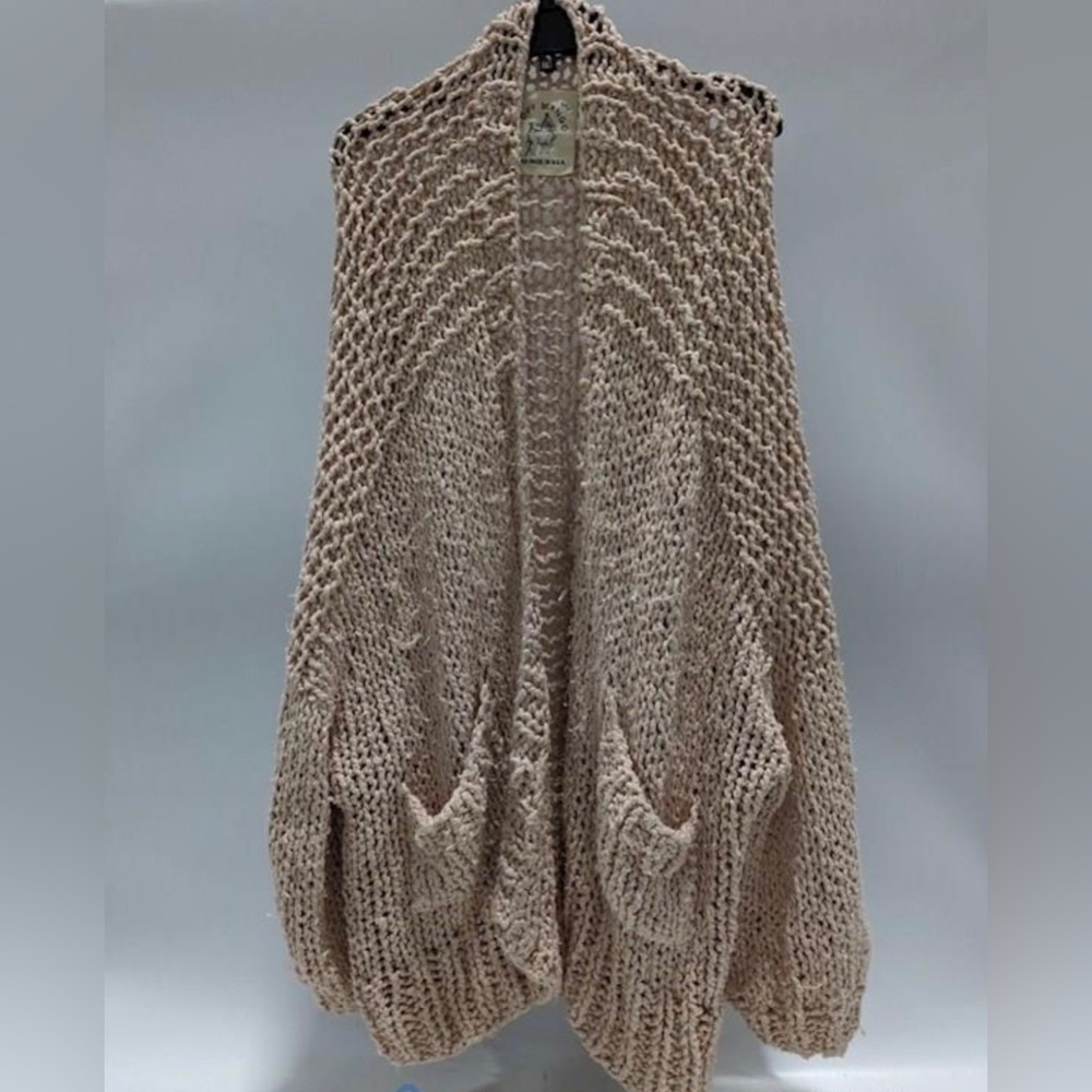 Loopy Mango Pink Peach Cardigan Sweater